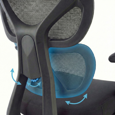 ergonomischer burostuhl schwarz erghos air stoff 3d verstellbare armlehnen lordosenstutze kopfstutze 7