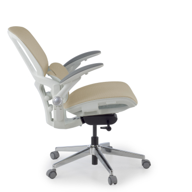 ergonomischer burostuhl beige erghos one ohne kopfstutze netzstoff 3d verstellbare armlehnen doppelte lordosenstutze 4