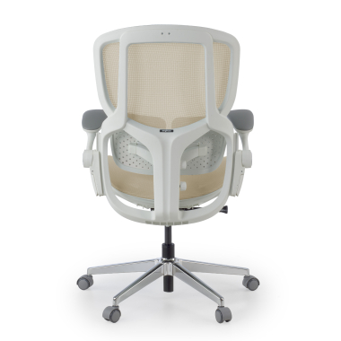 ergonomischer burostuhl beige erghos one ohne kopfstutze netzstoff 3d verstellbare armlehnen doppelte lordosenstutze 12