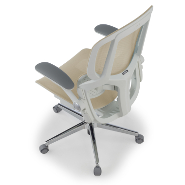 ergonomischer burostuhl beige erghos one ohne kopfstutze netzstoff 3d verstellbare armlehnen doppelte lordosenstutze 13