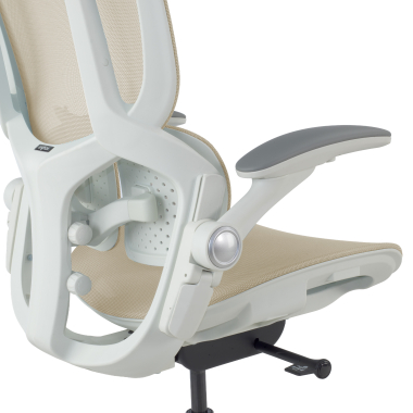 ergonomischer burostuhl beige erghos one ohne kopfstutze netzstoff 3d verstellbare armlehnen doppelte lordosenstutze 14
