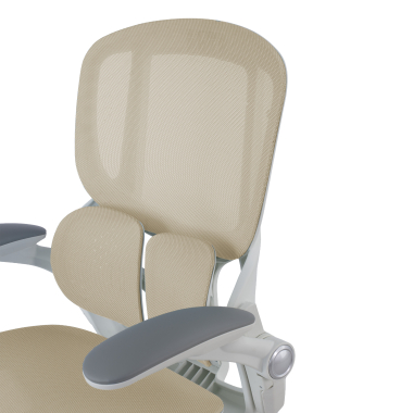 ergonomischer burostuhl beige erghos one ohne kopfstutze netzstoff 3d verstellbare armlehnen doppelte lordosenstutze 15
