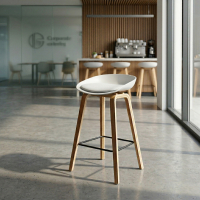 Barhocker Helsinki im skandinavischen Stil mit Holzbeinen