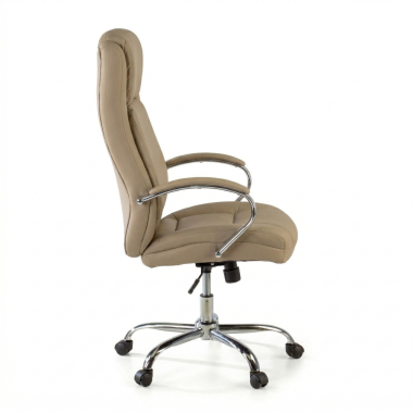 chefsessel beige adana kunstleder gepolsterte armlehnen 6