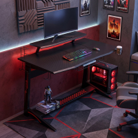 Gaming Schreibtisch XPlayer, zwei Ebenen, Karbonfaser