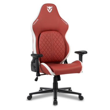 gaming stuhl weiss rot vanguard kunstleder bewegliche armlehnen kopfstutzen kissen kopfstutze 13
