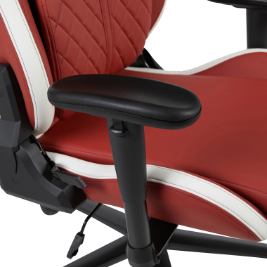 gaming stuhl weiss rot vanguard kunstleder bewegliche armlehnen kopfstutzen kissen kopfstutze 7