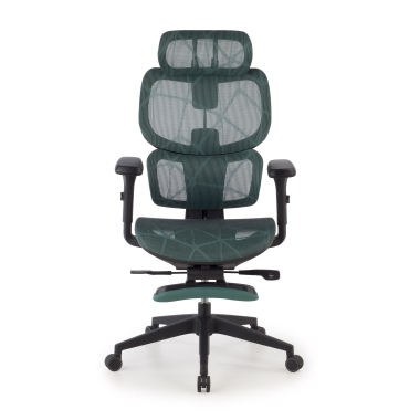 ergonomischer burostuhl grun every netzstoff 3d verstellbare armlehnen kopfstutze ausziehbare fussstutze 3