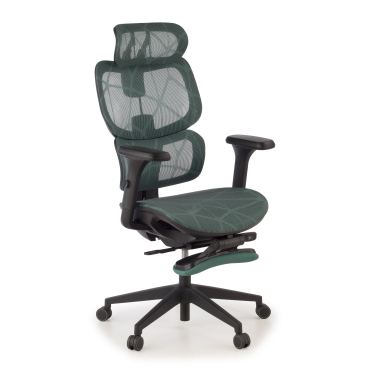 ergonomischer burostuhl grun every netzstoff 3d verstellbare armlehnen kopfstutze ausziehbare fussstutze 1