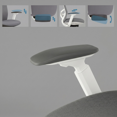 ergonomischer burostuhl grau gemini stoff 4d verstellbare armlehnen 7