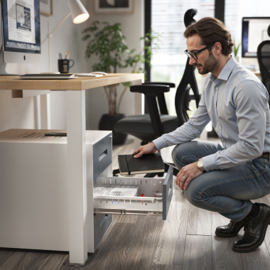Persönlicher Stauraum, ordentlicher Arbeitsplatz