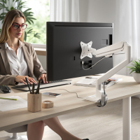 Monitorarm voor 1 scherm met USB, aluminium, in hoogte verstelbaar