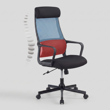 burostuhl home office schwarz venus netzstoff feste armlehnen lordosenstutze kopfstutze 5