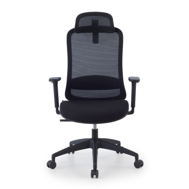 burostuhl home office schwarz task netzstoff 1d verstellbare armlehnen lordosenstutze kopfstutze 3