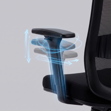 burostuhl home office schwarz task netzstoff 1d verstellbare armlehnen lordosenstutze kopfstutze 8