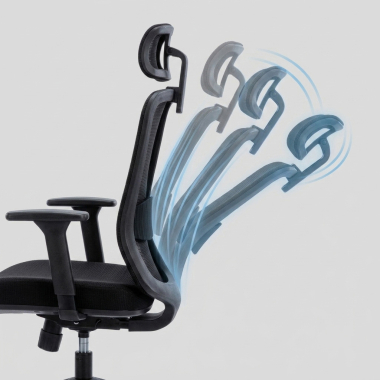 burostuhl home office schwarz task netzstoff 1d verstellbare armlehnen lordosenstutze kopfstutze 5