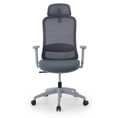 burostuhl home office weiss grau task netzstoff 1d verstellbare armlehnen lordosenstutze kopfstutze 3