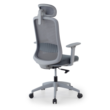 burostuhl home office weiss grau task netzstoff 1d verstellbare armlehnen lordosenstutze kopfstutze 9
