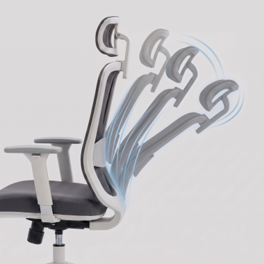 burostuhl home office weiss grau task netzstoff 1d verstellbare armlehnen lordosenstutze kopfstutze 5