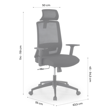 burostuhl home office weiss grau aria netzstoff 1d verstellbare armlehnen lordosenstutze kopfstutze 17