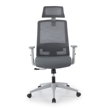 burostuhl home office weiss grau aria netzstoff 1d verstellbare armlehnen lordosenstutze kopfstutze 3
