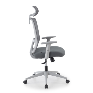 burostuhl home office weiss grau aria netzstoff 1d verstellbare armlehnen lordosenstutze kopfstutze 7