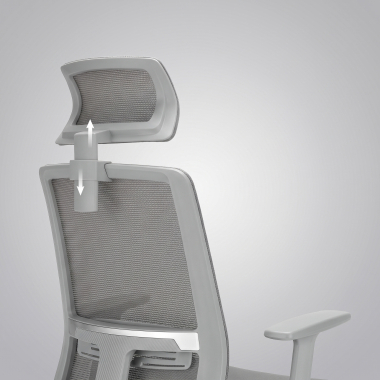 burostuhl home office weiss grau aria netzstoff 1d verstellbare armlehnen lordosenstutze kopfstutze 15
