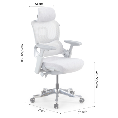 ergonomischer burostuhl weiss grau ergonomischer burostuhl zenpro aluminium netzstoff 4d verstellbare armlehnen doppelte lordosenstutze kopfstutze 20