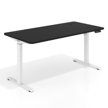 hohenverstellbarer schreibtisch weiss pure black erghos go 1
