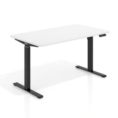 hohenverstellbarer schreibtisch schwarz warm white erghos go 1