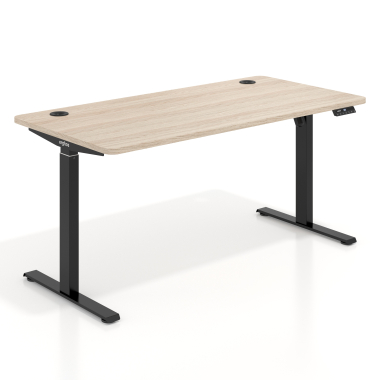 hohenverstellbarer schreibtisch schwarz flax oak erghos go 1