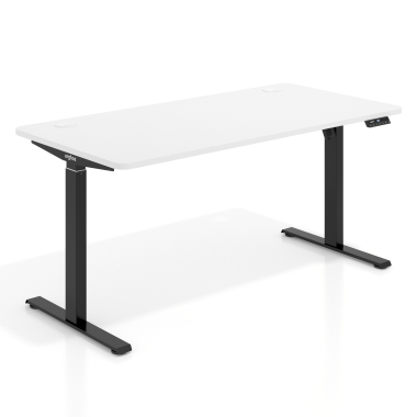 hohenverstellbarer schreibtisch schwarz warm white erghos go 1