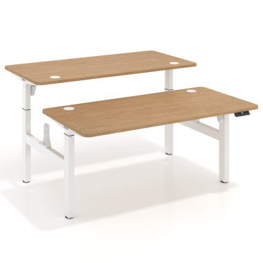 hohenverstellbarer schreibtisch weiss red oak erghos go 1