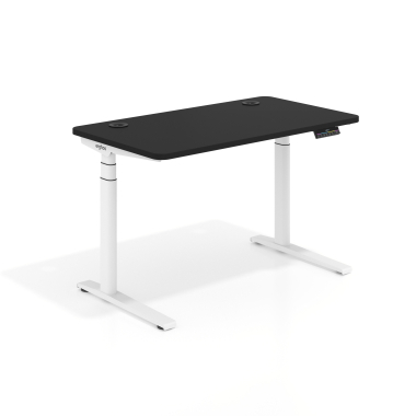 hohenverstellbarer schreibtisch weiss pure black erghos icon 1