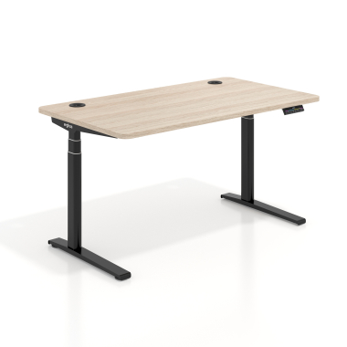 hohenverstellbarer schreibtisch schwarz flax oak erghos icon 1