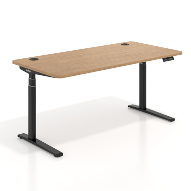hohenverstellbarer schreibtisch schwarz red oak erghos icon 1