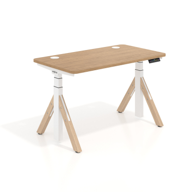 hohenverstellbarer schreibtisch weiss red oak erghos nature 1
