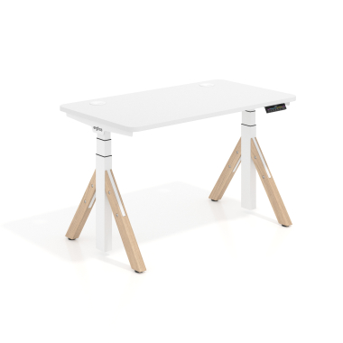 hohenverstellbarer schreibtisch weiss warm white erghos nature 1