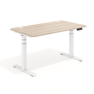 hohenverstellbarer schreibtisch weiss flax oak erghos pro 1