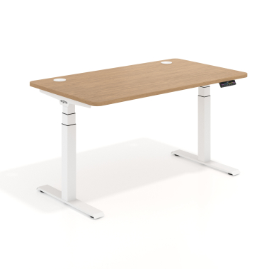 hohenverstellbarer schreibtisch weiss red oak erghos pro 1
