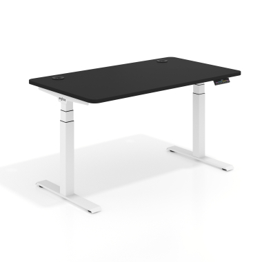 hohenverstellbarer schreibtisch weiss pure black erghos pro 1