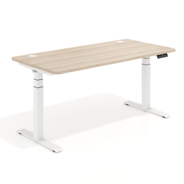 hohenverstellbarer schreibtisch weiss flax oak erghos pro 1