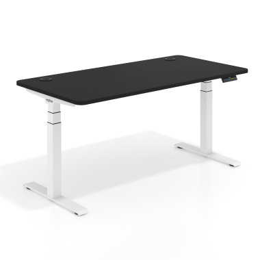 hohenverstellbarer schreibtisch weiss pure black erghos pro 1