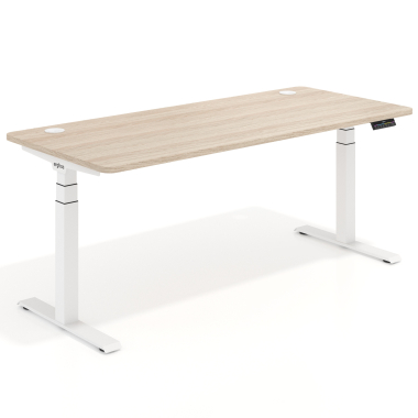 hohenverstellbarer schreibtisch weiss flax oak erghos pro 1