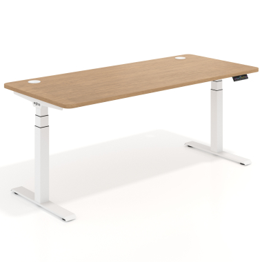 hohenverstellbarer schreibtisch weiss red oak erghos pro 1