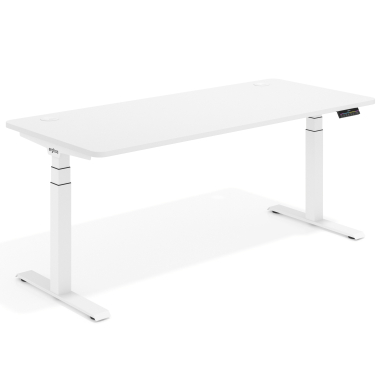 hohenverstellbarer schreibtisch weiss warm white erghos pro 1