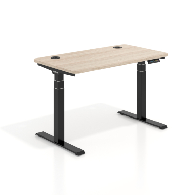hohenverstellbarer schreibtisch schwarz flax oak erghos pro 1