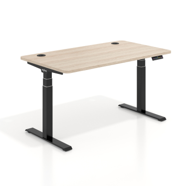 hohenverstellbarer schreibtisch schwarz flax oak erghos pro 1