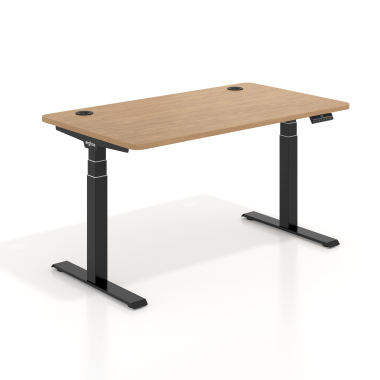 hohenverstellbarer schreibtisch schwarz red oak erghos pro 1