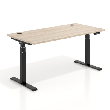 hohenverstellbarer schreibtisch schwarz flax oak erghos pro 1